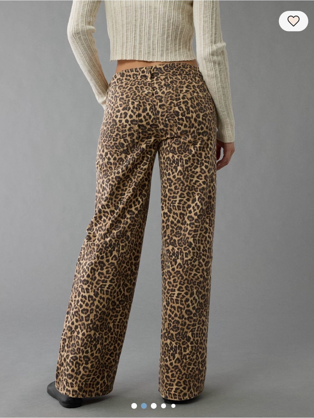 American Eagle Outfitters Leopard Print Wide Leg Pants - size 10 short - Picture 2 of 8
